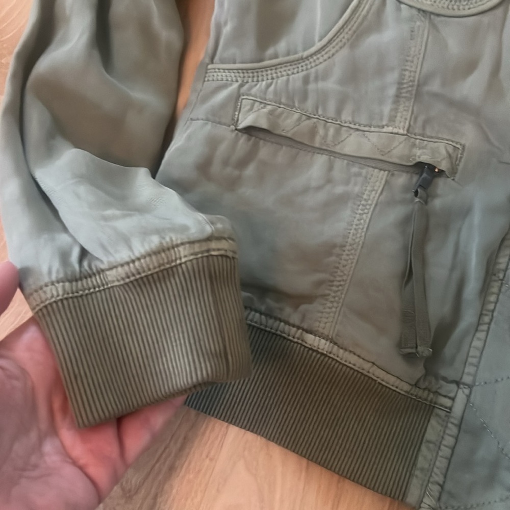 Olive Green Women's Bomber Jacket - Picture 11 of 16